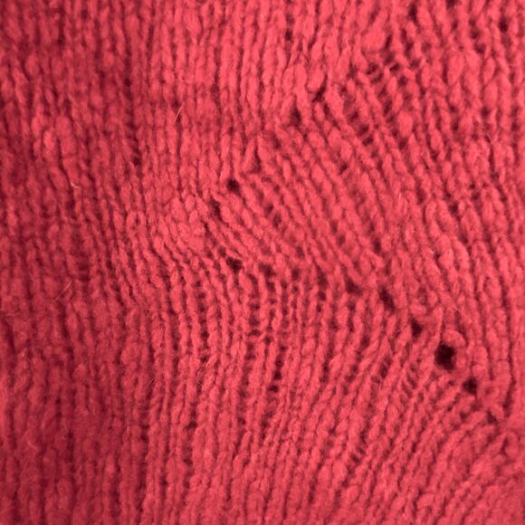 Eileen Fisher Wool Blend Sweater Size M Warm Brick Red Boxy Fit - Picture 7 of 8